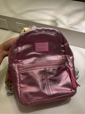 STATE Metallic Pink Mini Backpack with Gold Straps
